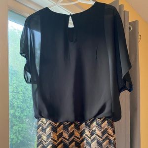 Sequin and black sheer party dress